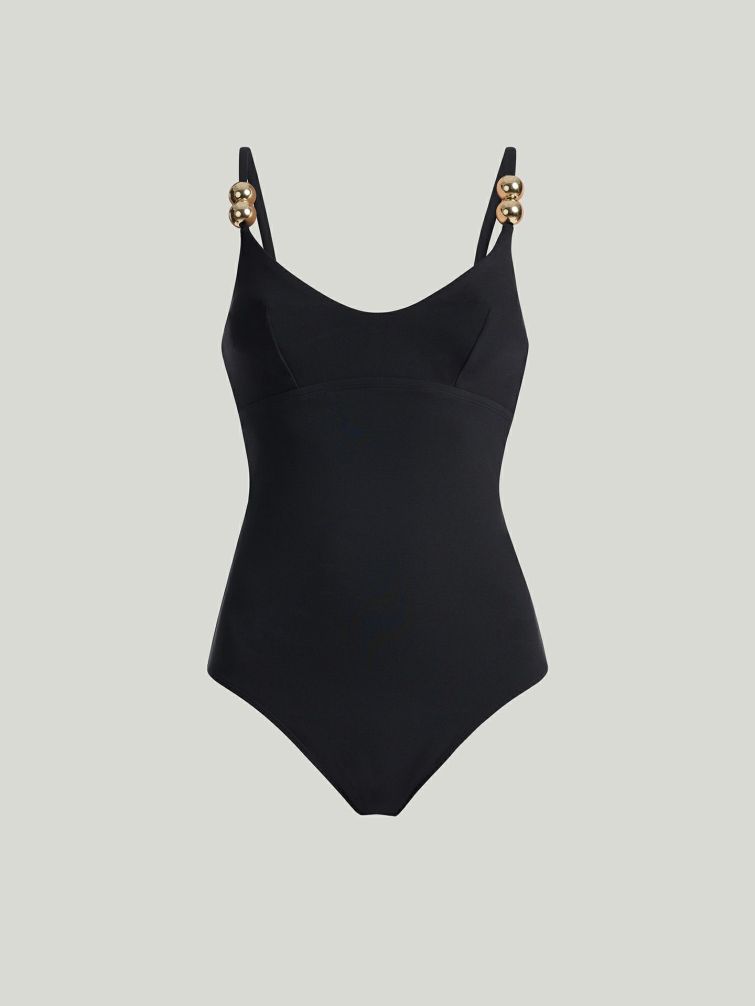 Women Wolford Beachwear | Essentials & Goldbubbles Swimsuit Black